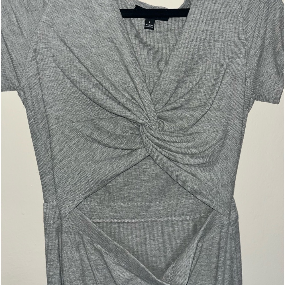 Lulus maxi dress with side slit and front twist cut out